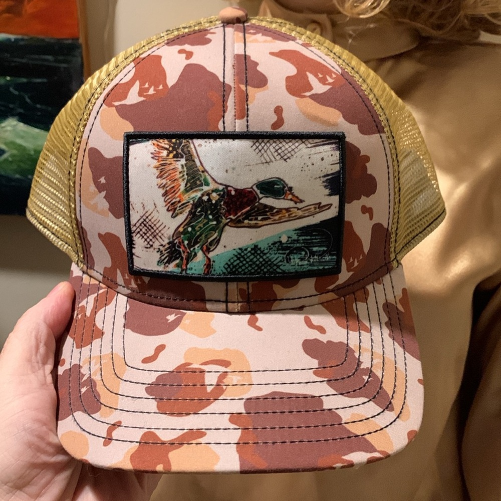 Art 4 Life by Abby Pathraff Jackson Hole Wyoming Camo Mallard SnapBack Hat EUC